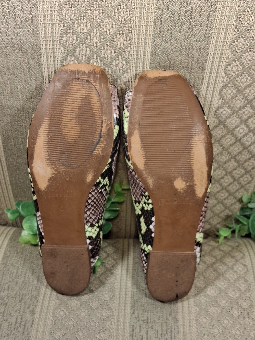 Madewell Erica Peep Toe Snakeskin Flats - Picture 5 of 14